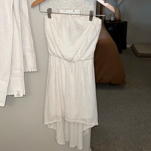 Express white strapless high low dress size extra small